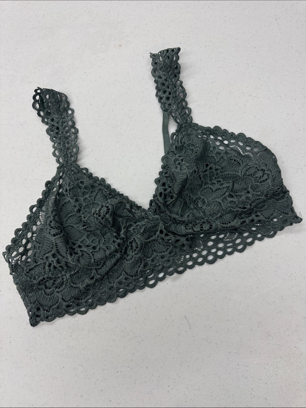 aerie Lace Bralette in Dark Green